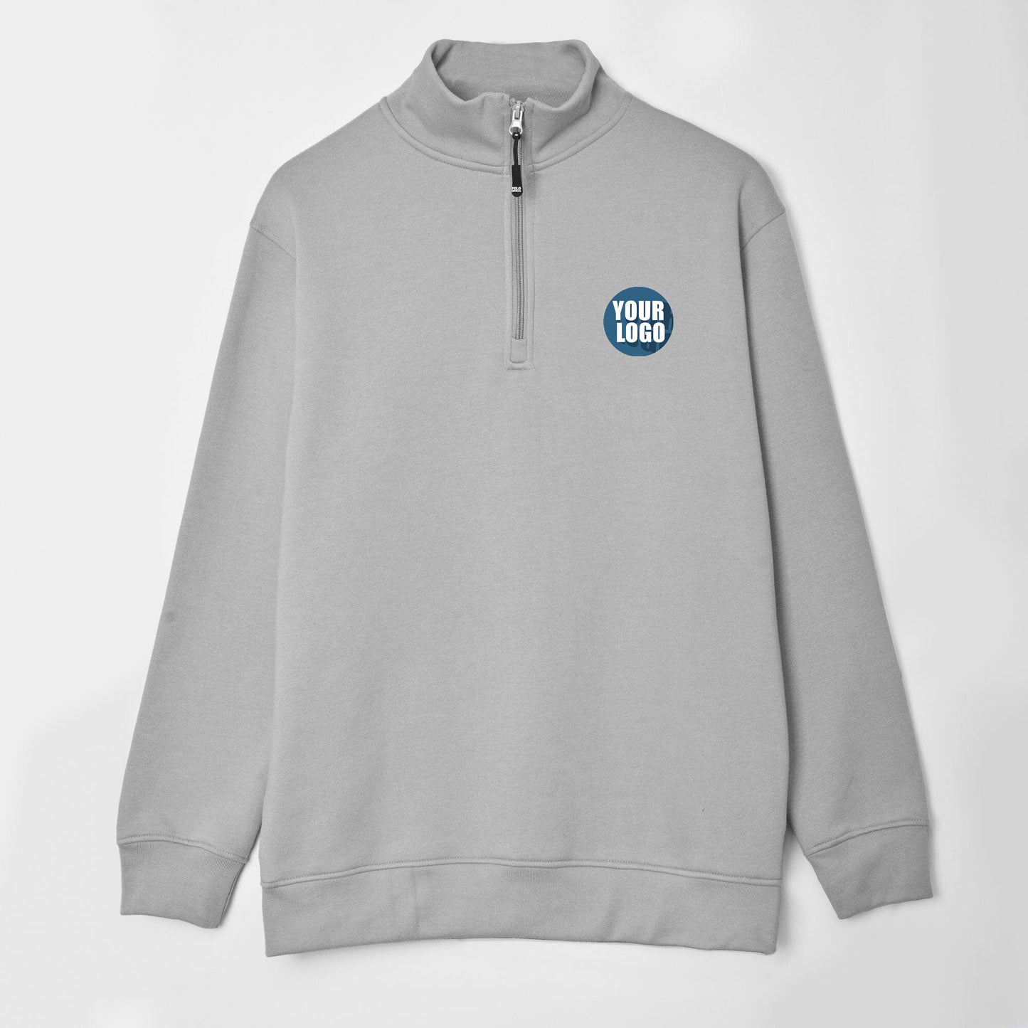 Sample Men's Custom Logo Print/Embroidered Quarter-Zip Long Sleeve Sweatshirt