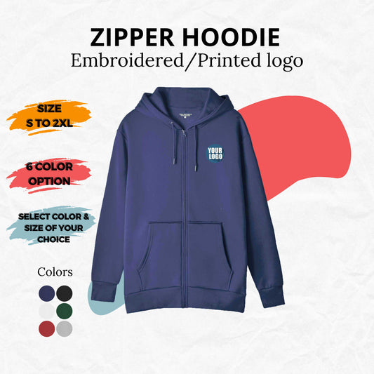Sample Men's Custom Print/Embroidery Zipper Hoodie