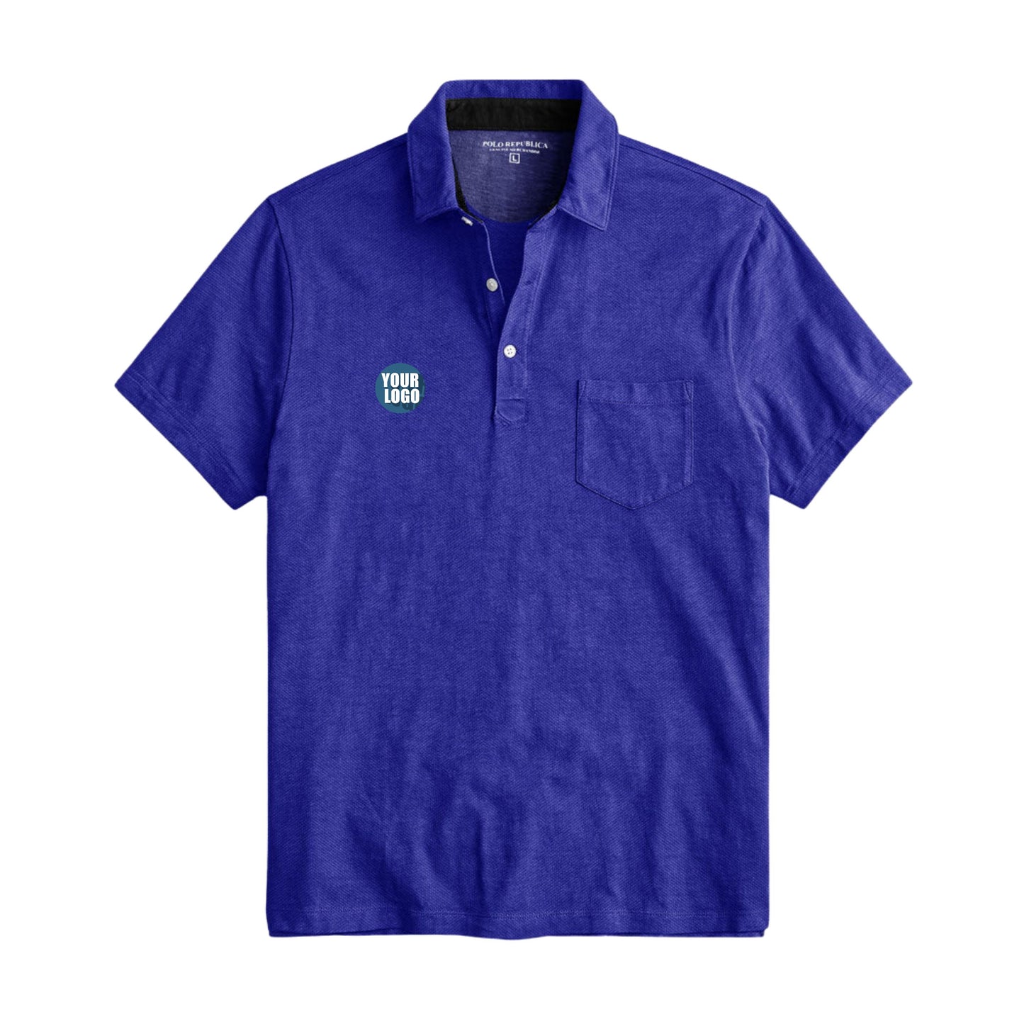Sample Men's Custom Print/Embroidered Pocket Polo Shirt