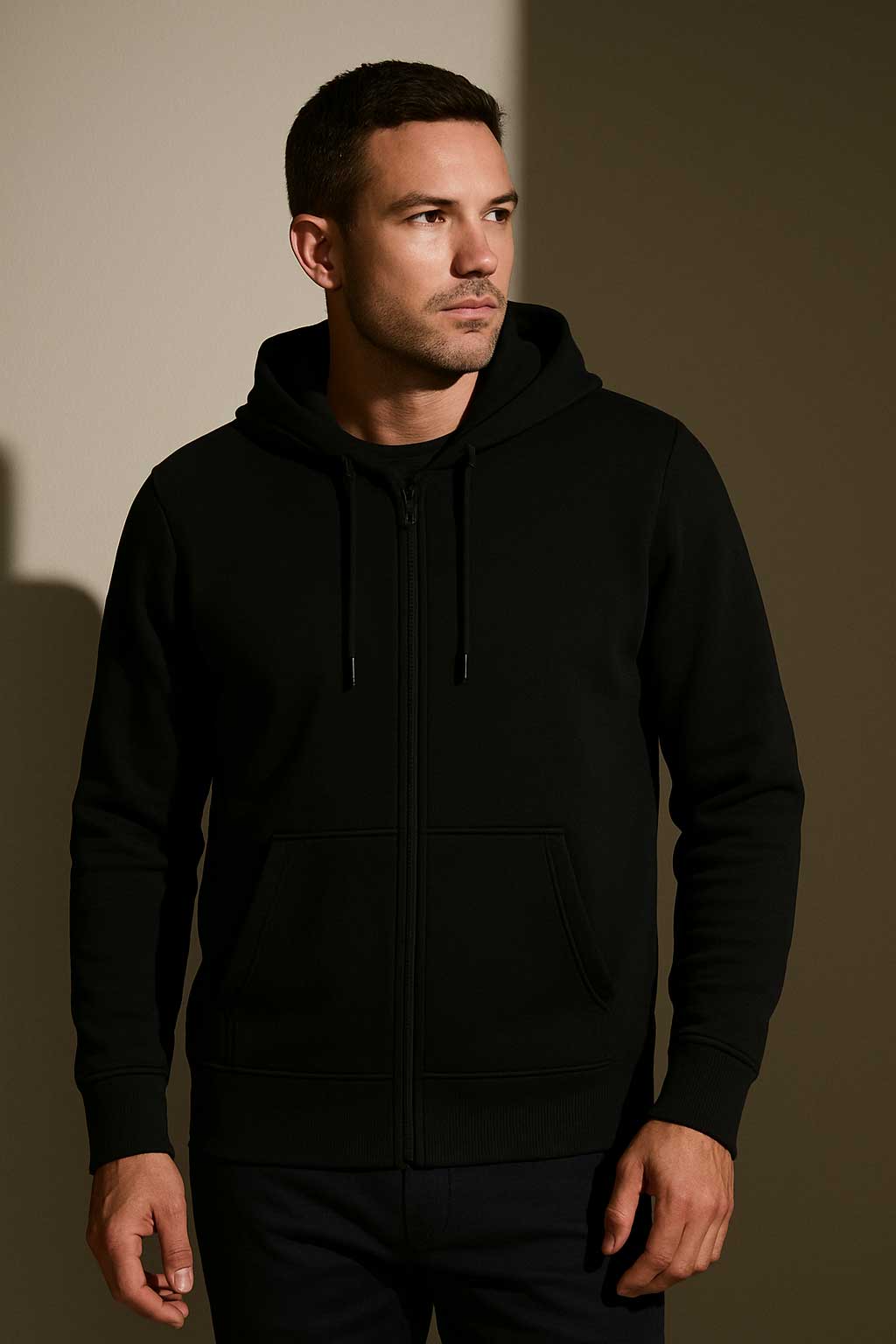 Zipper Hoodied Sweat Shirt