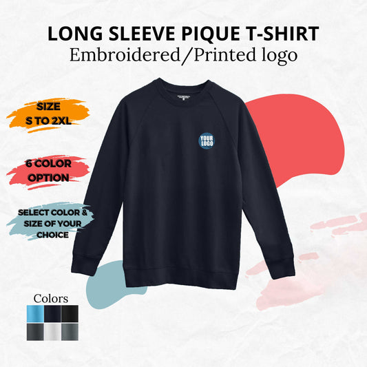 Sample Men's Custom Print/Embroidery Long Sleeve Tee Shirt